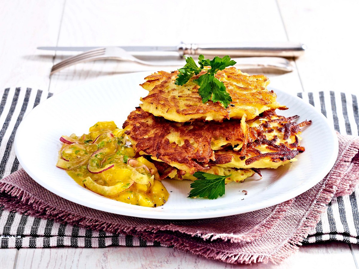 Kartoffelpuffer mit würzigem Mangochutney Rezept