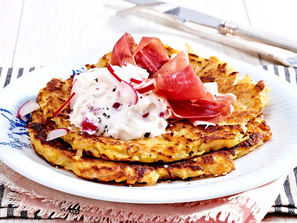 Kartoffelpuffer mit Parmaschinken Rezept