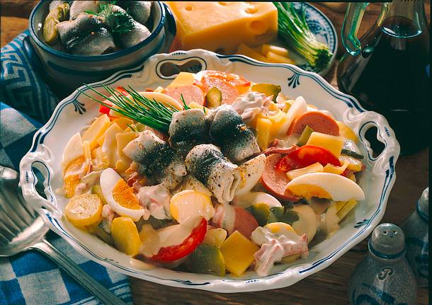 Kartoffelsalat mit Rollmöpsen Rezept