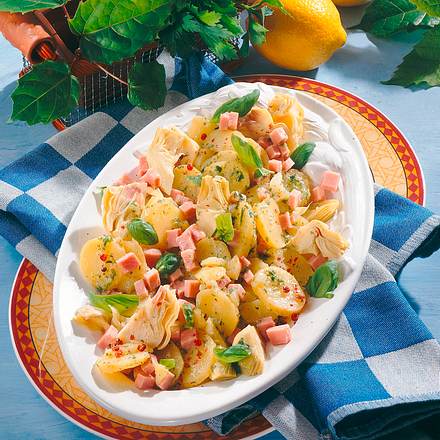 Kartoffelsalat mit Schinken und Artischocken Rezept