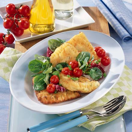 Kartoffelschnitten mit Salat Rezept Kartoffelschnitten mit Salat Rezept