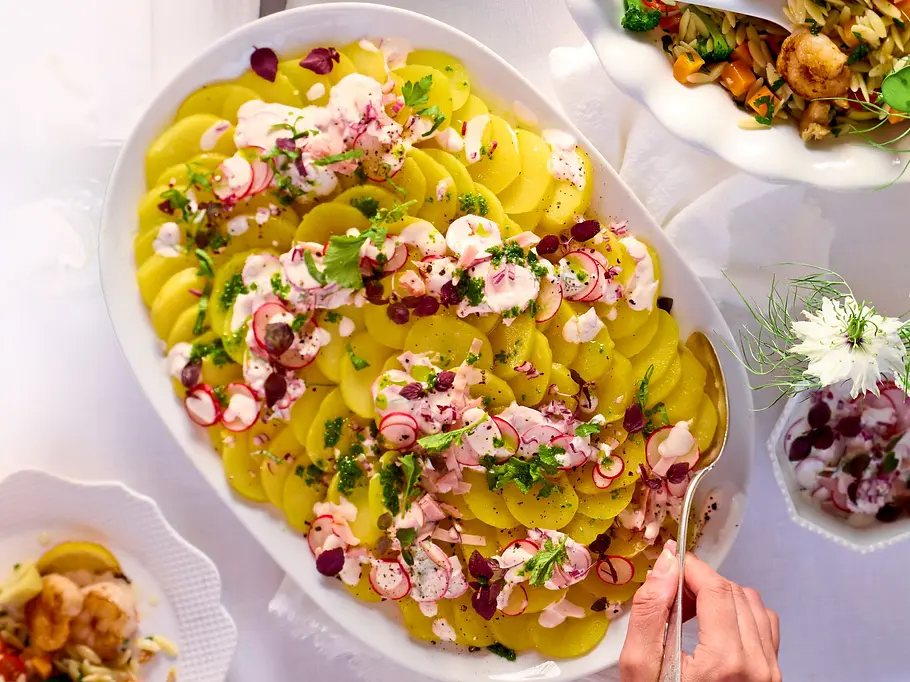 Kartoffen-Carpaccio mit Schinkencreme Rezept Kartoffen-Carpaccio mit Schinkencreme Rezept
