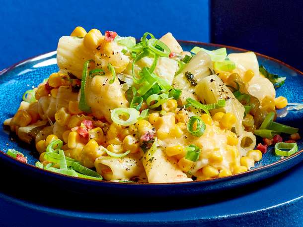 Käse-Mais auf Tortiglioni Rezept