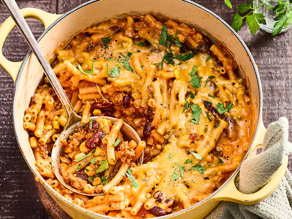 Mac and Cheese con Carne Rezept