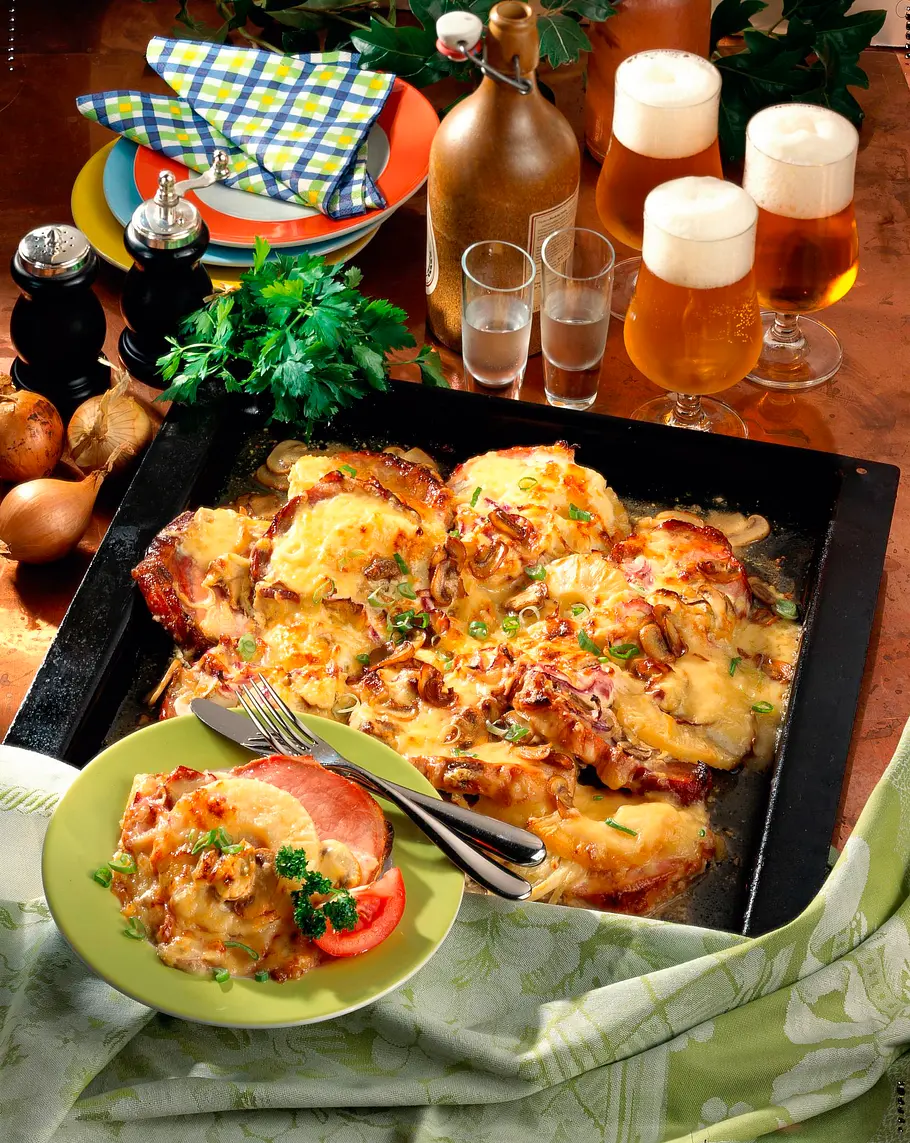 Kasseler Hawaii vom Blech Rezept Kasseler Hawaii vom Blech Rezept