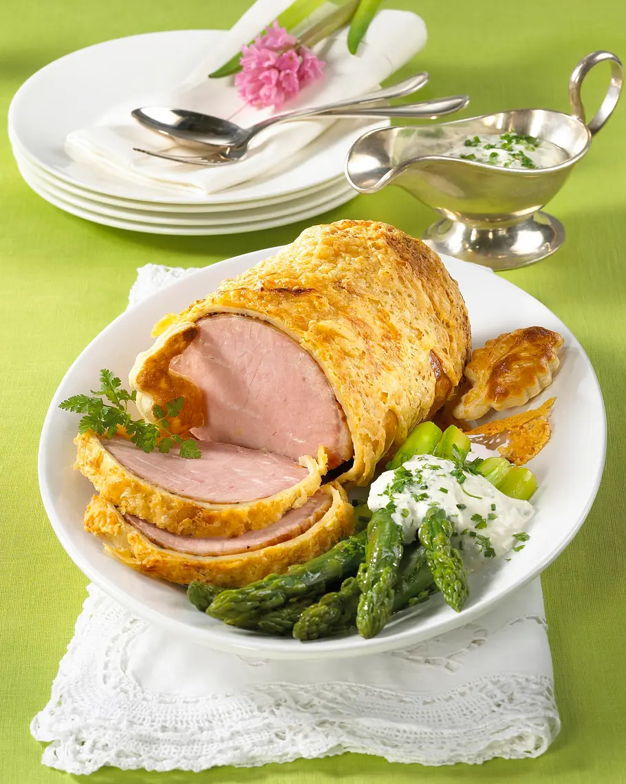 Kasseler in Käse-Blätterteig Rezept
