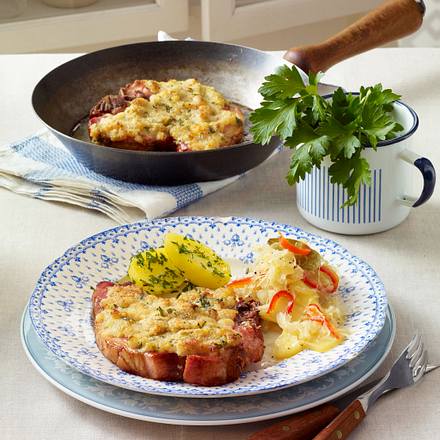 Kasselerkoteletts mit Meerrettichkruste Rezept Kasselerkoteletts mit Meerrettichkruste Rezept