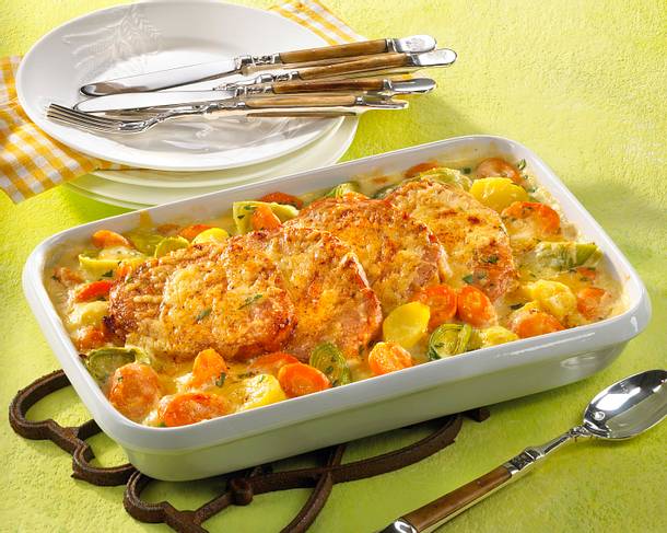 Kasselerscheiben auf Béchamelgemüse Rezept Kasselerscheiben auf Béchamelgemüse Rezept