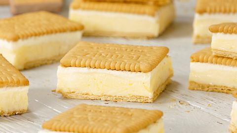 Keks-Sandwich mit Vanillepudding - Foto: BitProjects