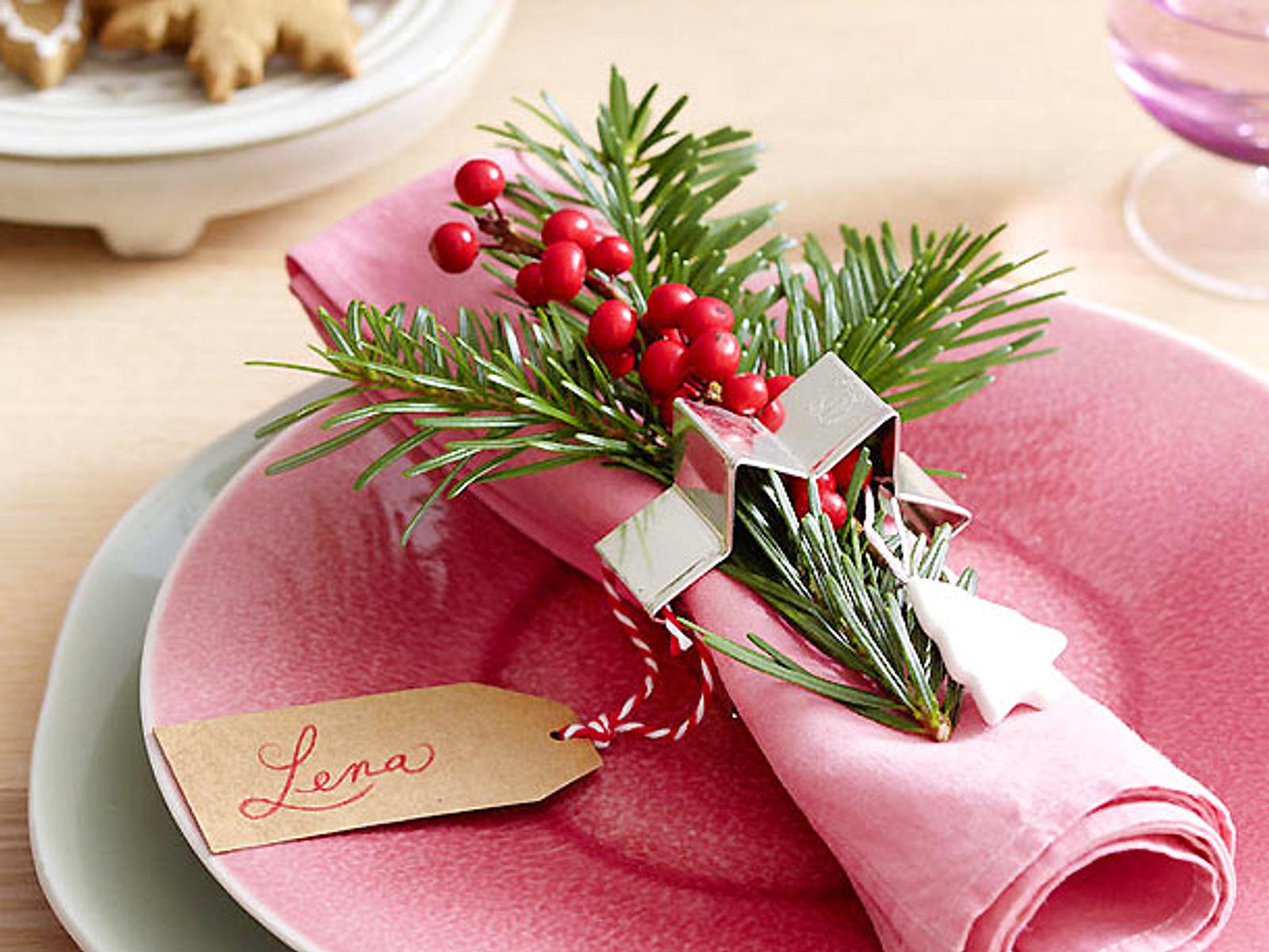 Weihnachtliche Tischdeko - Bastelideen für Festtafel LECKER | die