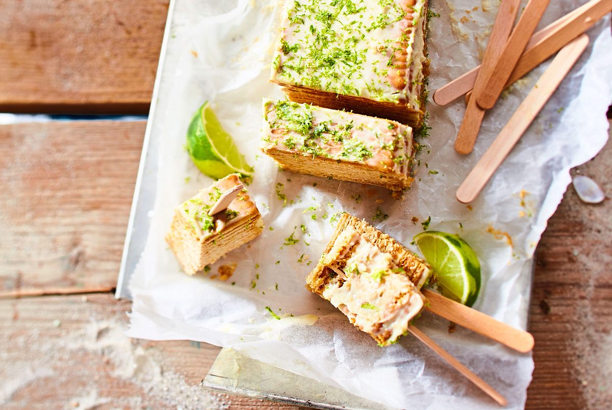 Kekskuchen-Sticks mit Limetten-Brise Rezept