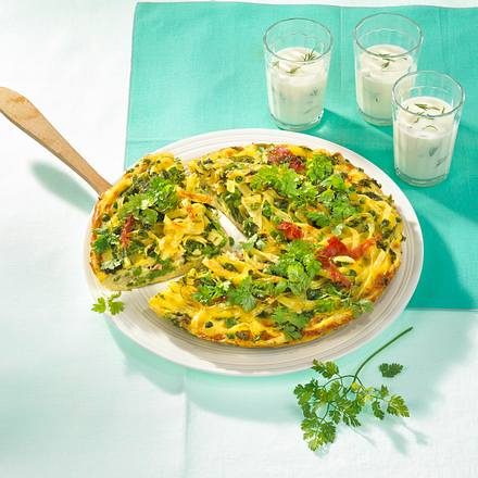 Kerbel-Nudel-Tortilla Rezept Kerbel-Nudel-Tortilla Rezept