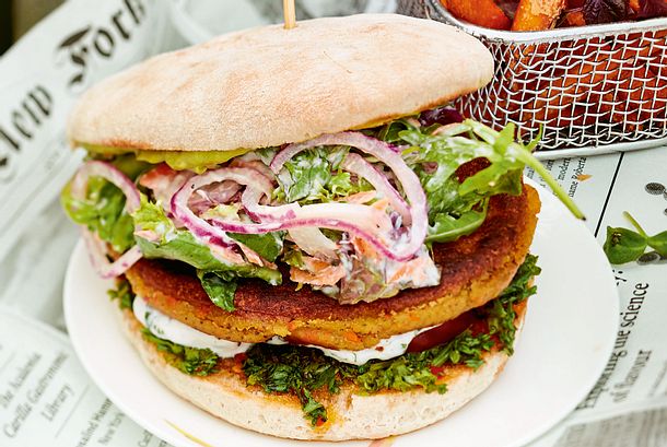 Kichererbsen-Burger mit Avocado Rezept