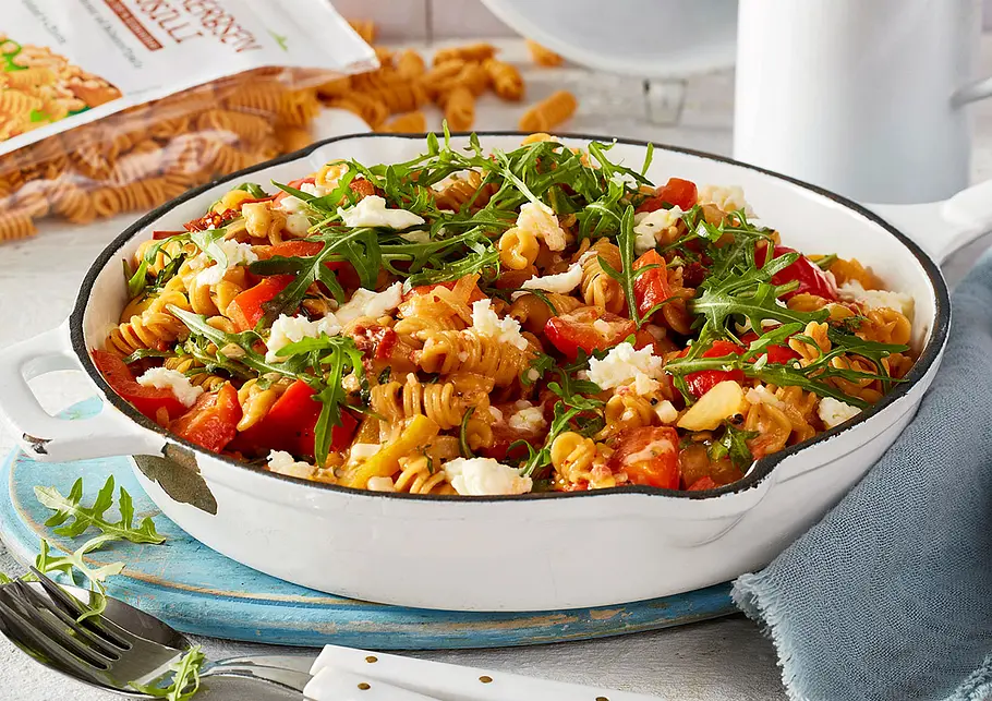 Kichererbsen-Fusilli mit „Feel Good“-Garantie Rezept Kichererbsen-Fusilli mit „Feel Good“-Garantie Rezept