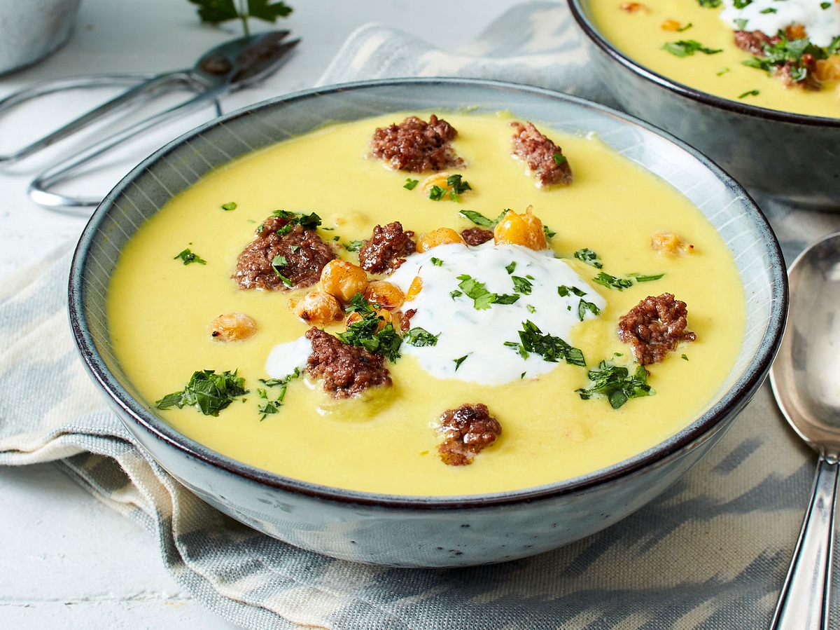 Kichererbsen-Linsensuppe mit Hackfleisch Rezept