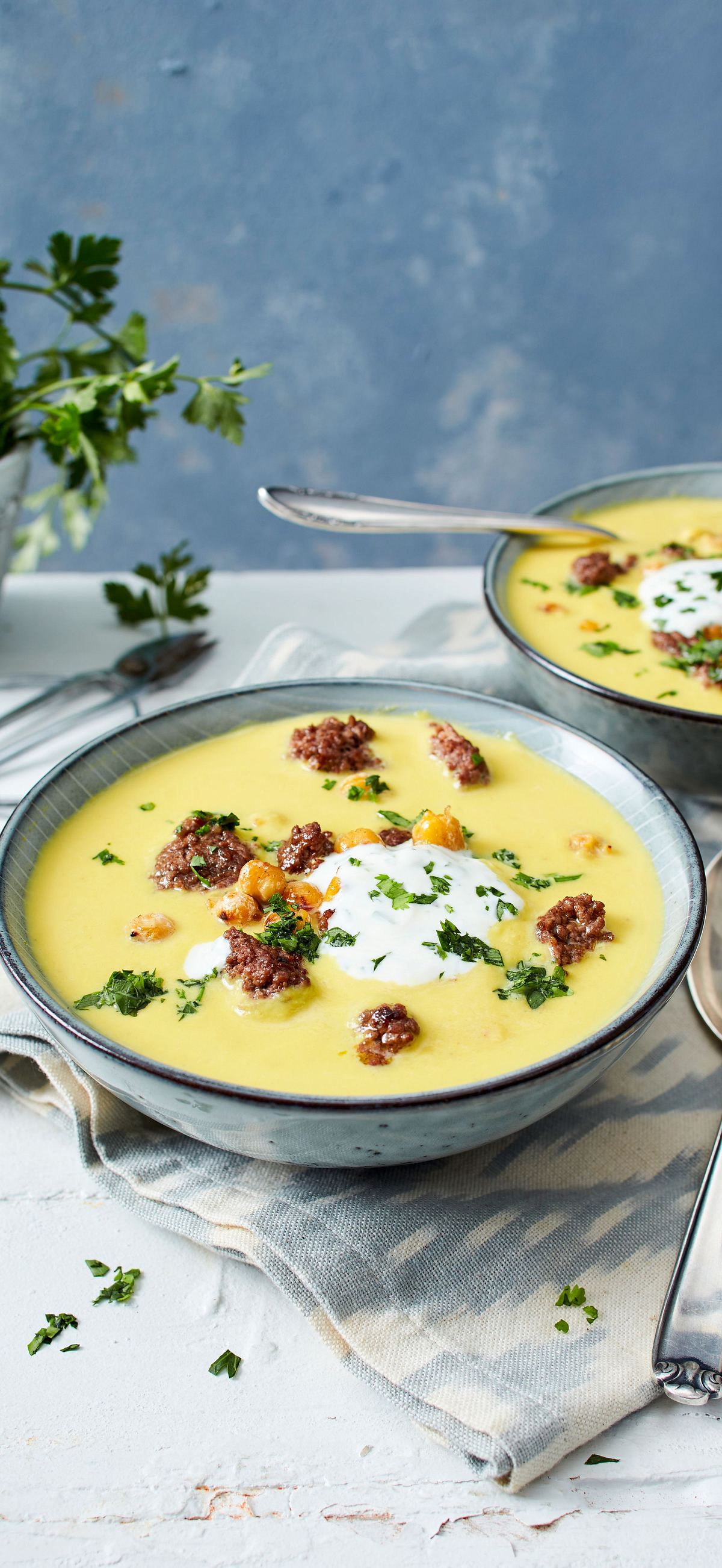 Kichererbsen-Linsensuppe mit Hackfleisch Rezept