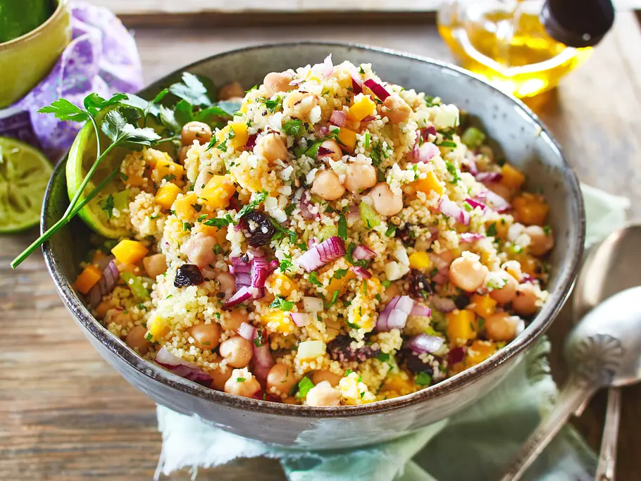 Kichererbsen-Salat mit Limetten-Honig-Dressing Rezept Kichererbsen-Salat mit Limetten-Honig-Dressing Rezept