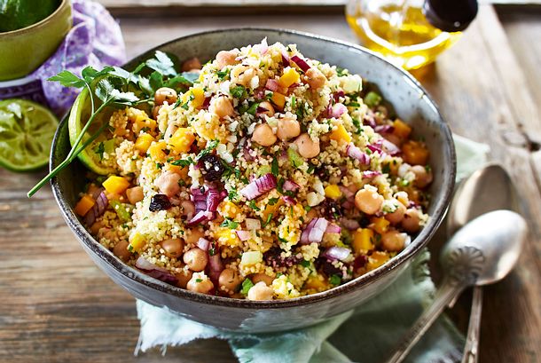 Kichererbsensalat mit Limetten-Honig-Dressing Rezept Kichererbsensalat mit Limetten-Honig-Dressing Rezept