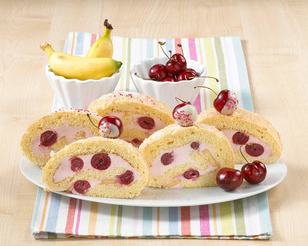 Kirsch-Bananen-Rolle Rezept