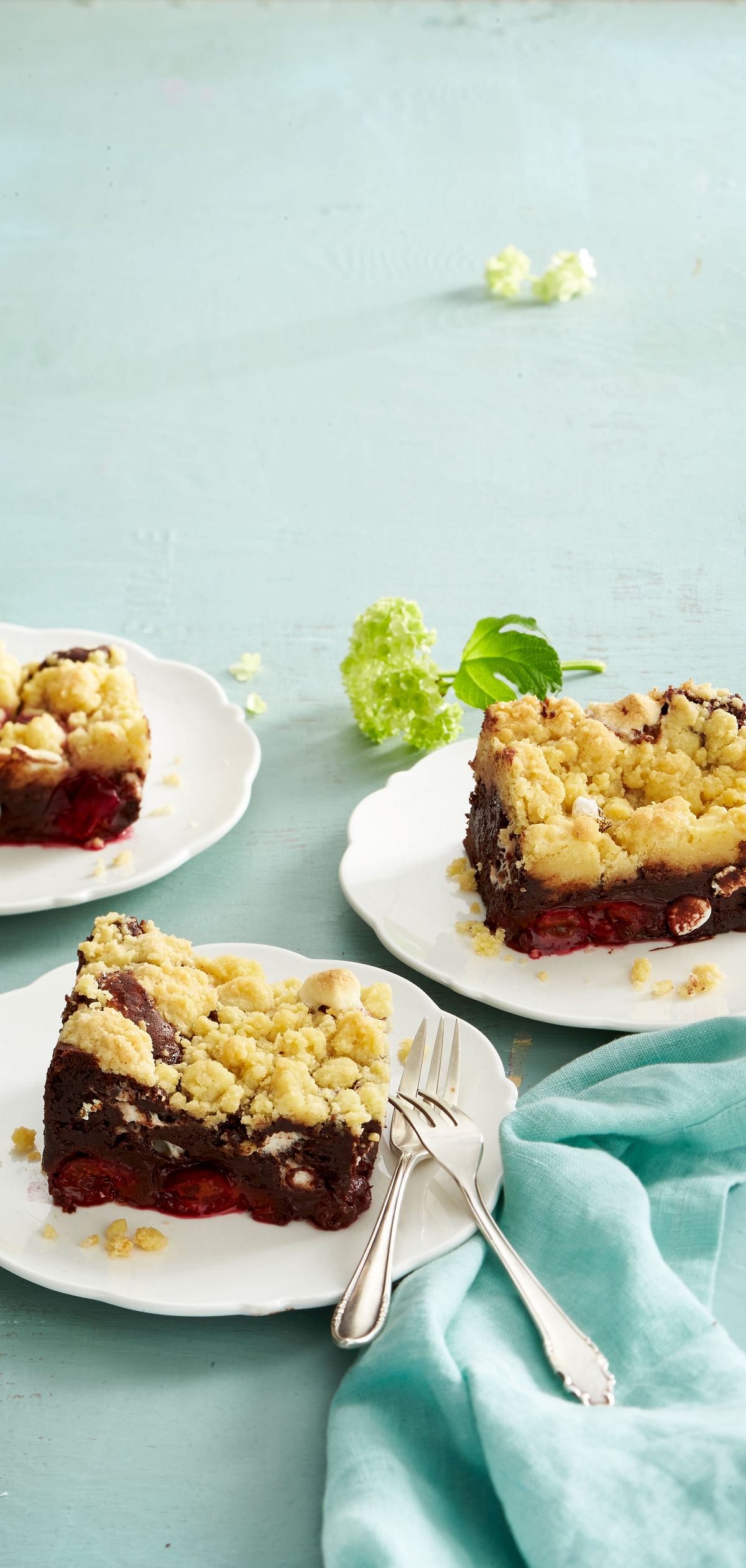 Kirsch-Brownie mit Streuseln Rezept