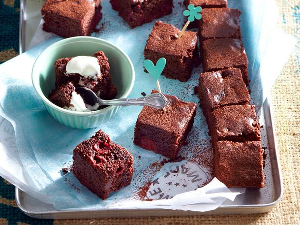 Kirsch-Brownies vom Blech Rezept