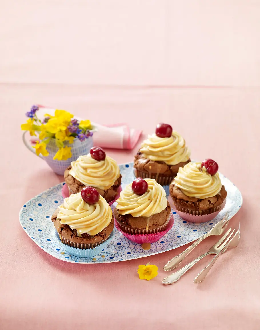 Kirsch-Karamell-Cupcakes Rezept