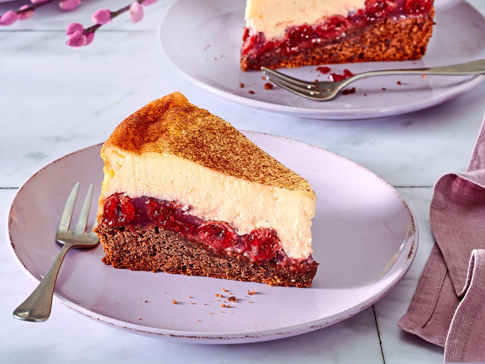 Käsekuchen Mit 2 Schichten