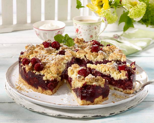 Kirsch-Kokosstreuselkuchen Rezept Kirsch-Kokosstreuselkuchen Rezept