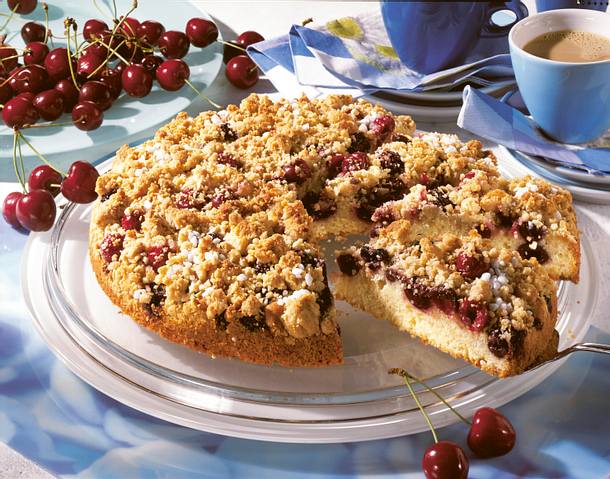 Kirschkuchen mit Zimtstreuseln Rezept Kirschkuchen mit Zimtstreuseln Rezept
