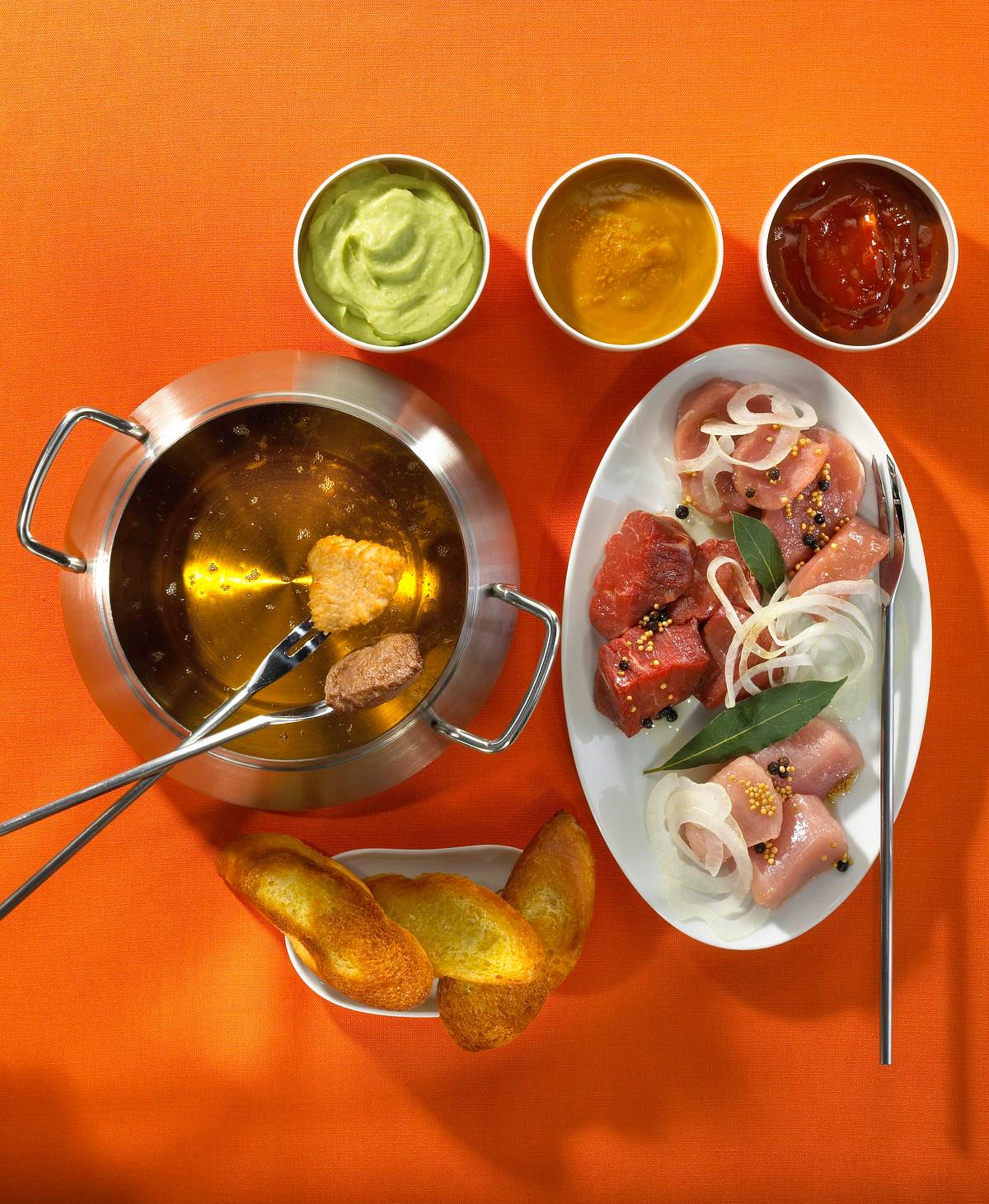 Klassisches Fondue mit Öl Rezept