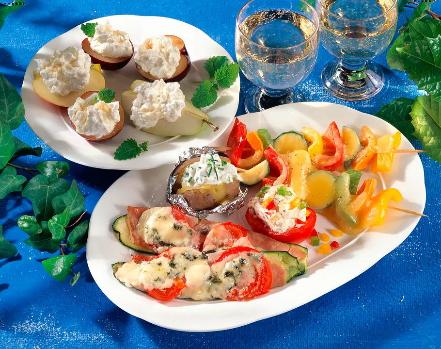 Kleine Snacks mit Frischkäse Rezept Kleine Snacks mit Frischkäse Rezept