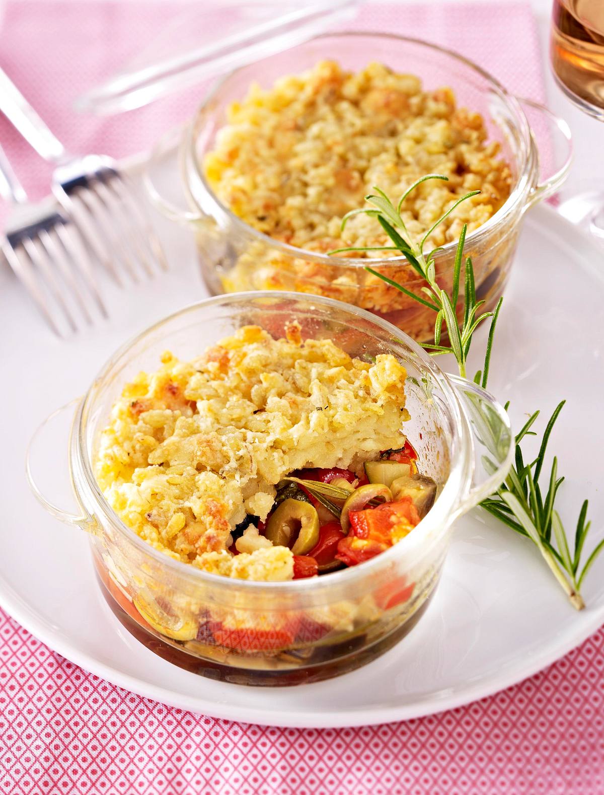 Kleine Sommerliche Gemüse-Crumble mit Ebly-Kruste Rezept