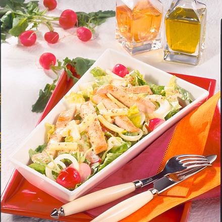 Knackiger Salat mit Putenstreifen (Diabetiker) Rezept Knackiger Salat mit Putenstreifen (Diabetiker) Rezept