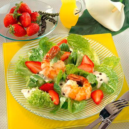 Knoblauch-Garnelen auf Salat Rezept