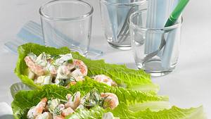 Knoblauch-Shrimps auf Römersalat Rezept - Foto: House of Food / Bauer Food Experts KG