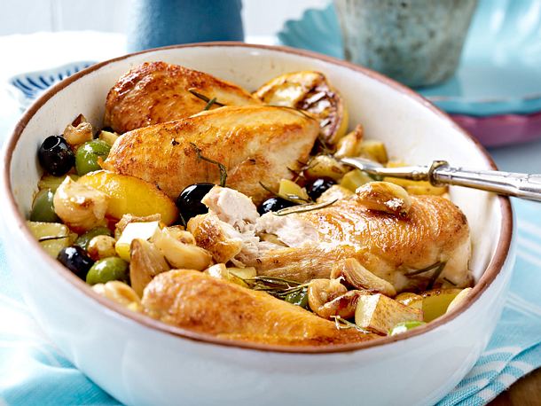 Knoblauch-Zitronen-Hähnchen aus dem Ofen Rezept Knoblauch-Zitronen-Hähnchen aus dem Ofen Rezept