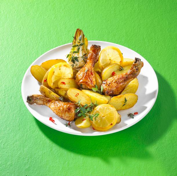 Knoblauchhähnchen vom Blech Rezept Knoblauchhähnchen vom Blech Rezept