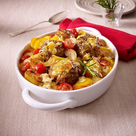 Knoblauchkartoffel-Frikadellen-Gratin Rezept Knoblauchkartoffel-Frikadellen-Gratin Rezept
