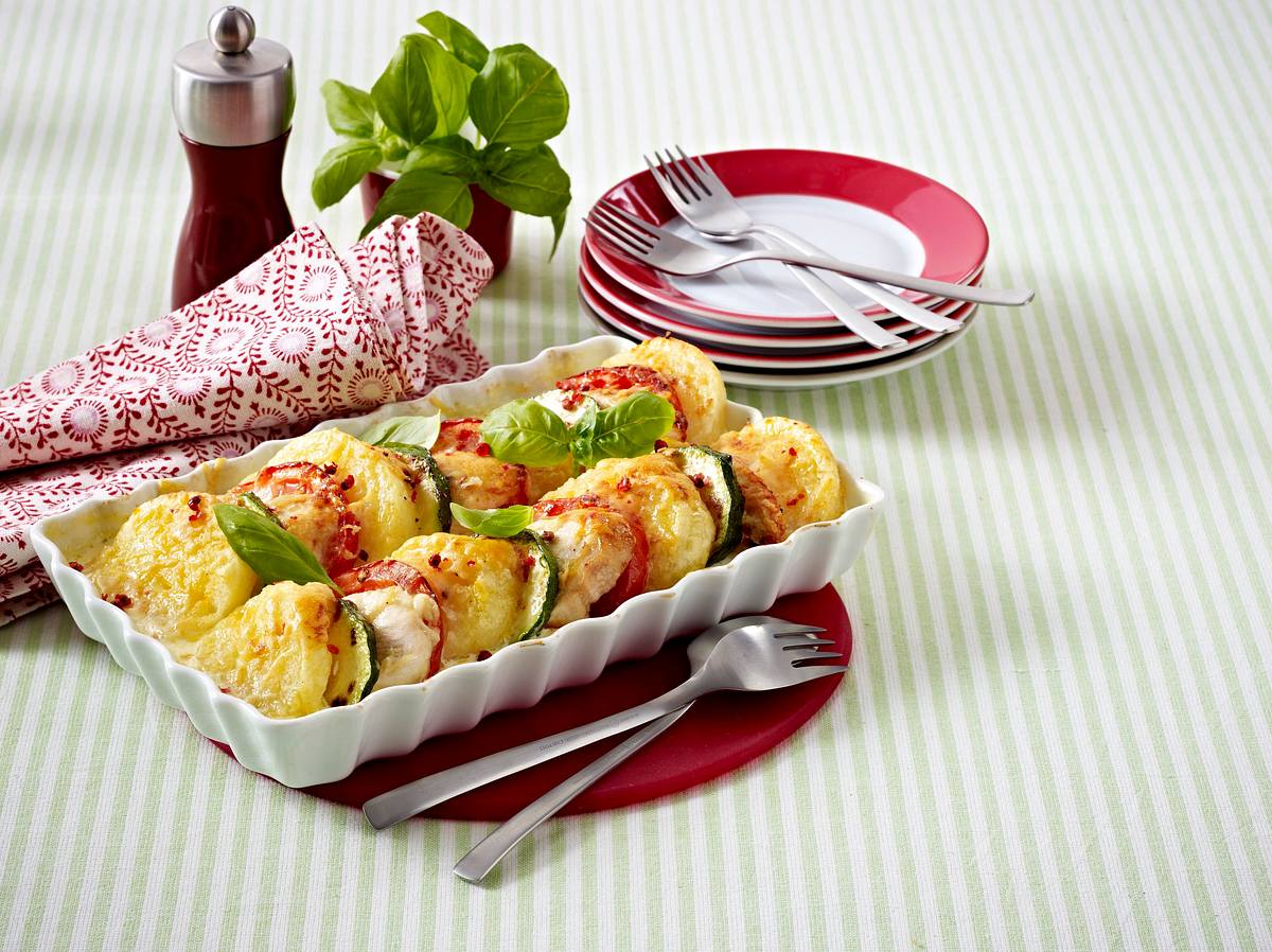 Knödel-Hähnchen-Gratin Rezept