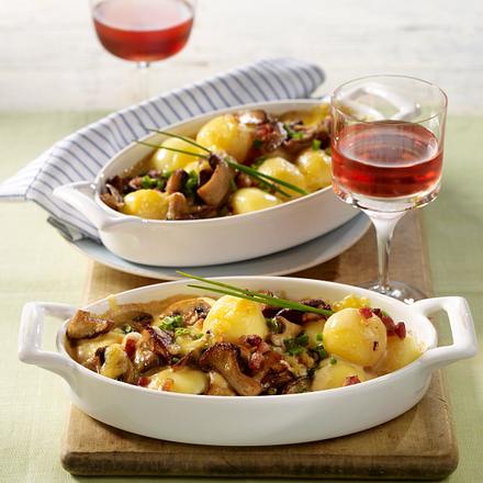 Knödel-Auflauf mit Pilzrahm Rezept