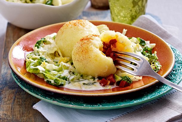 Knödel-Schnäppchen mit Chorizo-Upgrade Rezept Knödel-Schnäppchen mit Chorizo-Upgrade Rezept