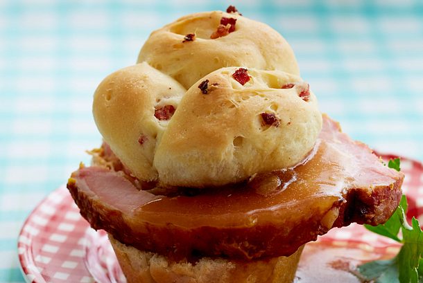 Knubbelige Muffin-Speckbrötchen Rezept Knubbelige Muffin-Speckbrötchen Rezept