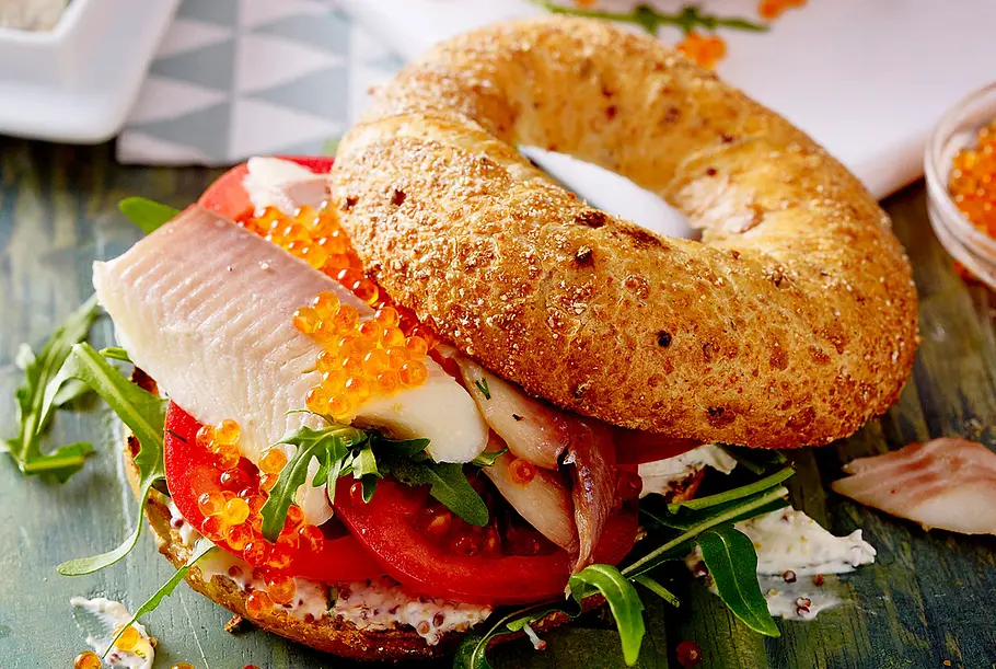 Knusper-Bagels „Fisch ’n’ frisch“ Rezept Knusper-Bagels „Fisch ’n’ frisch“ Rezept