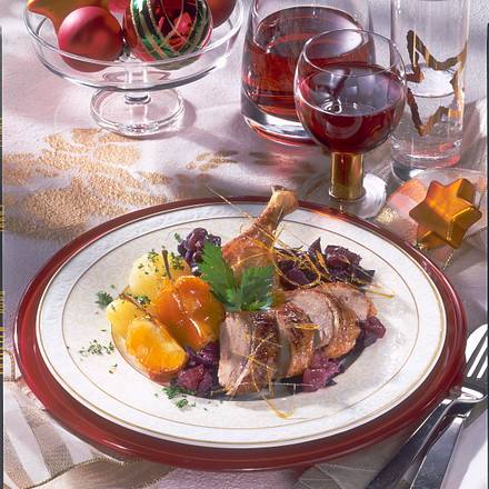 Knusper Ente mit karamellisiertem Rotkohl Rezept Knusper Ente mit karamellisiertem Rotkohl Rezept