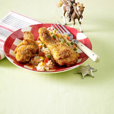 Knusperkeulen mit Texasreis Rezept Knusperkeulen mit Texasreis Rezept