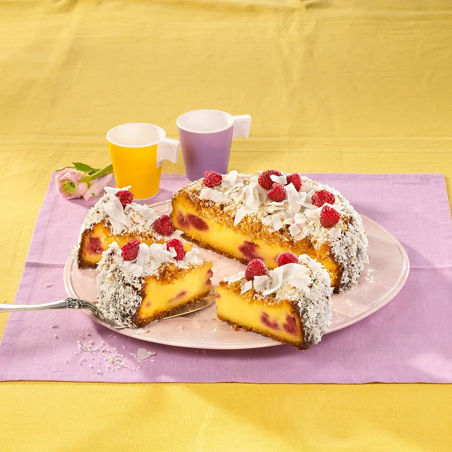 Knusperstreusel-Himbeer-Mascarpone-Käsekuchen Rezept