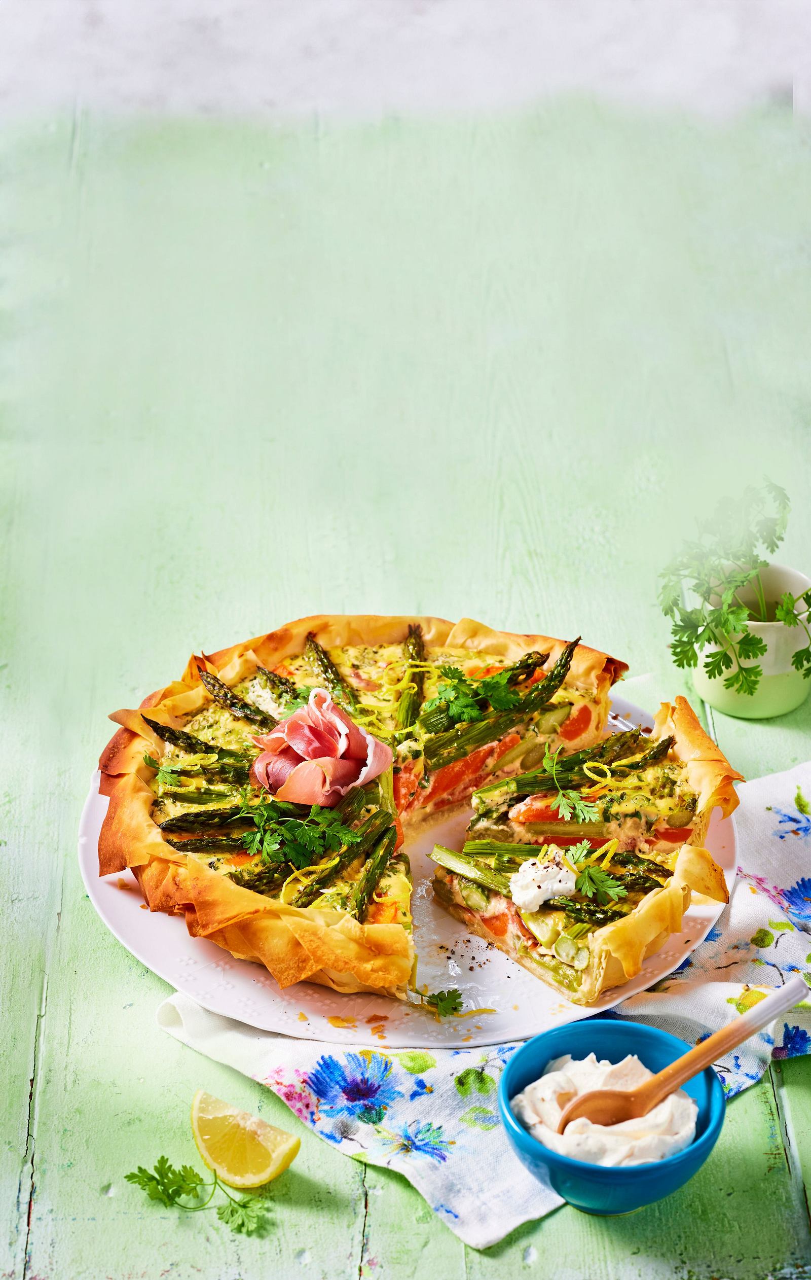 Spargel Schinken Quiche