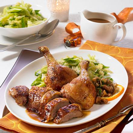 Knusprige Ente mit Pilzfüllung Rezept Knusprige Ente mit Pilzfüllung Rezept