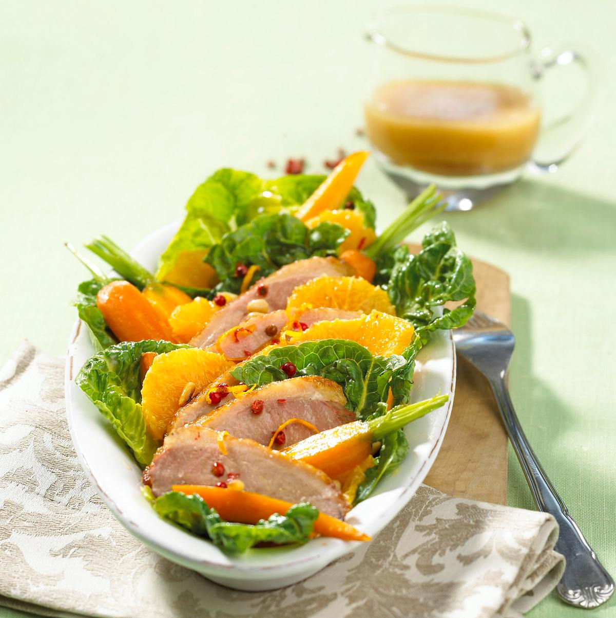 Knusprige Entenbrust auf Salat Rezept