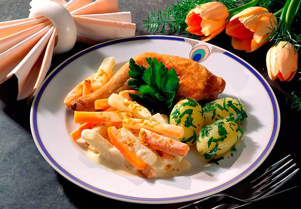 Knusprige Hähnchenkeule Rezept